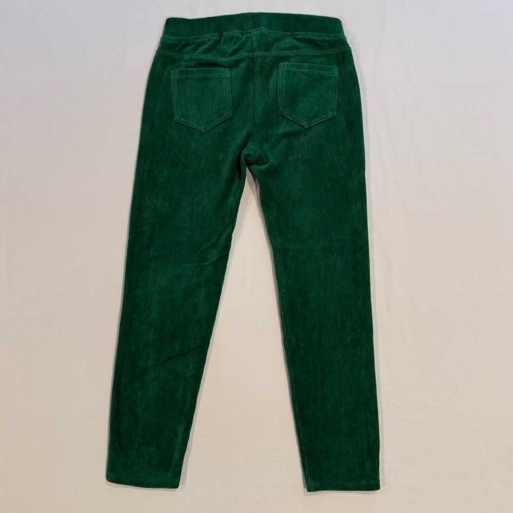 Hanna Andersson Ribbed Velour Pants Girls 8 130 cm Deep Green Corduroy Leggings - Picture 4 of 5